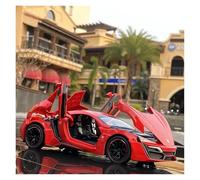 KWZGHOLJ Scale Finished Model Car 1:24 For Lykan Hypersport Alloy Diecast Car Model Simulation Pull-back Vehicle Collection Souvenir Die-cast Vehicle(Red)