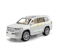 KWZGHOLJ Scale Finished Model Car 1:24 For Toyota LAND CRUISER SUV Alloy Diecast Car Model Simulation Miniature Vehicle Ornament Collector Die-cast Vehicle(White)