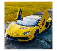 KWZGHOLJ Scale Finished Model Car 1:24 Scale For Lamborghini Aventador SVJ 63 Alloy Car Model Simulation Diecast Miniature Vehicle Collection Die-cast Vehicle(Yellow)