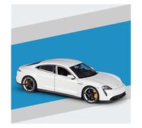 KWZGHOLJ Scale Finished Model Car 1:24 Scale For Porsche Taycan Turbo S Alloy Car Model Simulation Diecast Miniature Vehicle Collection Die-cast Vehicle(White)