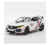 KWZGHOLJ Scale Finished Model Car 1:32 Scale For HONDA CIVIC TYPE R Alloy Car Model Diecast Metal Miniature Souvenir Collection Die-cast Vehicle(White a)