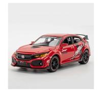 KWZGHOLJ Scale Finished Model Car 1:32 Scale For HONDA CIVIC TYPE R Alloy Car Model Diecast Metal Miniature Souvenir Collection Die-cast Vehicle(Red a)