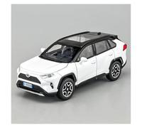 KWZGHOLJ Scale Finished Model Car 1:32 Scale For Toyota RAV4 SUV Alloy Diecast Simulation Car Model Miniature Vehicle Ornament Die-cast Vehicle(White)
