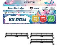 KX-FAT88 Toner Cartridge Compatible for Panasonic KX-FL401 KX-FL411 KX-FL402 KX-FL412 KX-FL403 KX-FL413 Printers, with Chip, High Yield 2000 Pages, High-Definition Printing (3 Pack Black)