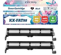 KX-FAT88 Toner Cartridge Compatible for Panasonic KX-FL401 KX-FL411 KX-FL402 KX-FL412 KX-FL403 KX-FL413 Printers, with Chip, High Yield 2000 Pages, High-Definition Printing (2-Pack Black)