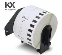 KX Supplies DK-22223 50mm Continuous Labels for Brother QL, 5 Rolls | 30.48 m per Roll