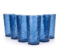 KX-WARE 18-ounce Acrylic Highball Glasses Plastic Tumbler, set of 6 Blue