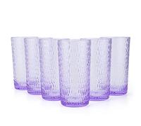 KX-WARE 22-ounce Honeycomb Highball Glasses Plastic Tumbler Acrylic Glasses, set of 6 Purple