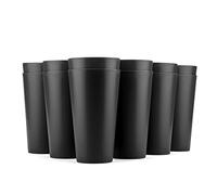 KX-WARE 32-ounce Plastic Tumblers Large Drinking Glasses, set of 12 Black