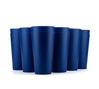 KX-WARE 32-ounce Plastic Tumblers Large Drinking Glasses, set of 12 Navy Blue