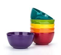 KX-WARE Melamine Bowls set - 28oz 6inch 100% Melamine Cereal/Soup/Salad Bowls, Set of 6 in 6 Assorted Colors | Shatter-Proof and Chip-Resistant Dishwasher Safe, BPA Free