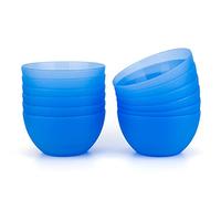 KX-WARE Plastic Bowls set of 12 - Unbreakable and Reusable 32oz/6 inch Plastic Cereal/Soup/Salad Bowls Blue | Dishwasher Safe, BPA Free