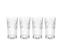 KX-WARE Sea Ocean Life 20-ounce Plastic Tumbler Drinking Glasses Mixed Drinkware Sets, set of 4 Clear