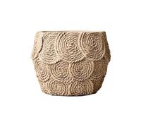 Kx9Lb8d Flower planters Creative Imitation Woven Cement Flowerpot with Holes Retro Personality, Household Green Plant Potted Pot