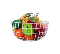Kx9Lb8d Fruit Basket Metal Fruit Basket Chrome Finish Wire Bowl Table Fruit Basket Bowl(White)