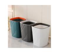 Kx9Lb8d Garbage Bin Wastebasket, Plastic, Square, Without Lid, with Compression Ring for Home Kitchen Office, Large/small, Black/white/green, Three Packs(Large)