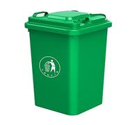 Kx9Lb8d Outdoor Garbage Cans Waste Container with Lid, Heavy-Duty Outdoor Garbage Can with Handles, Green, Construction, Perfect Back Yard, Deck, or Garage Trash(32L)