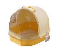 Kx9Lb8d pet toilet Cat Litter Box Fully Enclosed Toilet with Door, Large Pan, Anti-Splash Kitten Boxes Pet Supplies Standard Litter Boxes(Yellow)