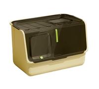 Kx9Lb8d pet toilet Fully Enclosed Cat Litter Box, Portable Pet Toilet with Large Space, Front Entry, Top Exit, Plastic Cleaning Bath Basin for Cats and Small Dogs Standard Litter Boxes(Yellow)