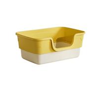 Kx9Lb8d pet toilet Open Litter Box, Removable, Thickened Anti-Splash, Easy to Clean, Pet Supplies Standard Litter Boxes(Yellow)