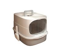 Kx9Lb8d pet toilet Plastic Litter Box, with Lid, High Side Cat for Big Cats and Kittens, Large with Scoop Standard Litter Boxes(Gris)