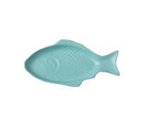 Kx9Lb8d Serving Plates Irregular Fish Shape Ceramic Plate Rectangular Steamed Dinner Family Dining for Hotel Restaurant Pasta Plates(Blue)