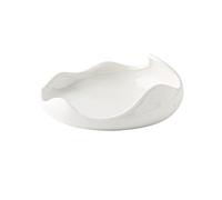 Kx9Lb8d Serving Plates White Irregular Ceramic Plate Household Shallow Cold Dish Special Hotel Tableware Restaurant Dessert Dinner Pasta Plates(Medium)