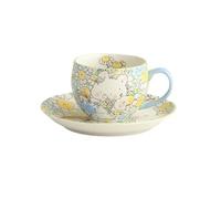 Kx9Lb8d Tea Cup Coffee Cup and Saucer Set Ceramic Afternoon Tea Cups Fashion Light Luxury Beautiful and Practical Hand-Painted Underglaze(Green)