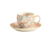 Kx9Lb8d Tea Cup Coffee Cup and Saucer Set Ceramic Afternoon Tea Cups Fashion Light Luxury Beautiful and Practical Hand-Painted Underglaze(Pink)