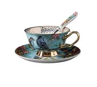 Kx9Lb8d Tea Cup High-Color Cup and Saucer Set Ceramic Exquisite Retro British Tea European Coffee Cups