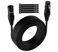 Kxable XLR Microphone Cable 75 Feet, 3 Pin Shielded Balanced Male to Female Mic Cord, Zinc Alloy Shells, OFC, Heavy-Duty Patch Cable for Amplifier, Speaker, Mixer with 5 Cable Ties