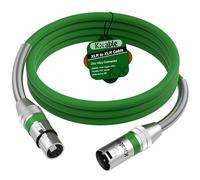 Kxable XLR to XLR Cable 8 Feet, Premium XLR Microphone Cable, Heavy Duty 22AWG OFC XLR Male to Female Cord, 3-Pin Shielded Mic Speaker Cable, Zinc Alloy Connectors, Metal Spring SR, Green