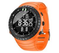 KXAITO 6256 Men's Military Sports Watch Waterproof Date Date Display LED Alarm Stopwatch, Orange Bracelet, Large