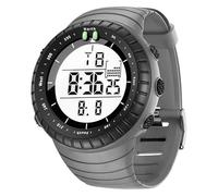 KXAITO 6256 Men's Military Sports Watch Waterproof Date Date Display LED Alarm Stopwatch, White Dial with Grey Strap, Large, Strap