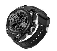 KXAITO Men's Analog Sports Watch Military Outdoor LED Digital Stopwatch Electronic Big Screen Waterproof Tactical Watch for Men, 6092_Black 08, Large, Military