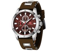 KXAITO Men's Analog Sports Watch Outdoor Military LED Stopwatch Digital Electronic Large Dual Screen Waterproof Tactical Men, 89g Silver, L, Chronograph