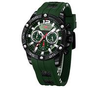 KXAITO Men's Analog Sports Watch Outdoor Military LED Stopwatch Digital Electronic Large Dual Screen Waterproof Tactical Men, 349g Black and Green, L, Chronograph