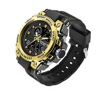 KXAITO Men's Watches Sports Outdoor Waterproof Military Watch Date Multi Function Tactics LED Alarm Stopwatch (26_Gold)
