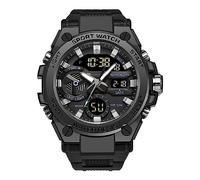 KXAITO Men's Watches Sports Outdoor Waterproof Military Watch Date Multi Function Tactics LED Alarm Stopwatch, 27_ Black, Large, Classic