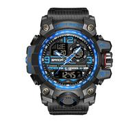 KXAITO Men's Watches Sports Outdoor Waterproof Military Watch Date Multi Function Tactics LED Face Alarm Stopwatch for Men 3133, 3133_Blue, Large, 3133_blue, Large, Military
