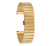 KXAOXGRC Adjustable Mesh Stainless Steel Watch Strap, Stainless Steel Mesh Watch Band 18-24mm Gold Buckle Replacement Strap(18mm)