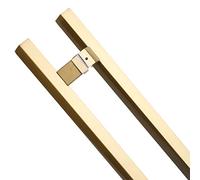 KXAOXGRC Adjustable Sliding Door Handle, Double Sided Barn Door Handle Stainless Steel Rectangle Pull Multicolor Multiple Sizes(Gold,120cm/47 1/4"-90cm)