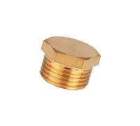 KXAOXGRC Brass Internal Hex Pipe Plug, 1pcs Brass 1/8“ 1/4” 3/8“ 1/2” 3/4“ BSP Male/Female Thread Pipe Hex Head End Cap Plug Connector Fitting Coupler Adapter(External Thread,1/4")