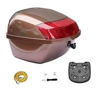 KXAOXGRC Motorcycle Rear Top Box, Motorcycle Tail Box for Helmet Storage with Backrest Multicolor 39x39x28cm(Brass)