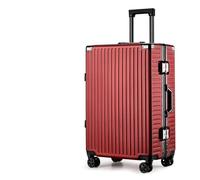 KXAOXGRC Trolley case, Fit for Man Bag Can Sit Cabin Suitcase Female Carry-on Boarding Password Trolley Case(Red,28")