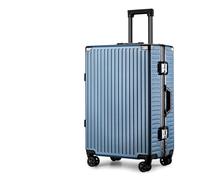 KXAOXGRC Trolley case, Fit for Man Bag Can Sit Cabin Suitcase Female Carry-on Boarding Password Trolley Case(Blue,22inch)