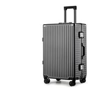 KXAOXGRC Trolley case, Fit for Man Bag Can Sit Cabin Suitcase Female Carry-on Boarding Password Trolley Case(Drak Gray,22inch)