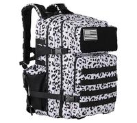 KXBUNQD Military Tactical Backpacks For Men Molle Daypack 45L 3 Days Assault Pack Bag Large Rucksack with Molle System Bag, White Leopard Print, L, Waterproof