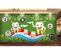 kxcghlsglj Custom Size 3D Mural Tooth Dental Leaf Clinic Tooling Background Wall-150Cm×105Cm