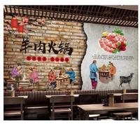 kxcghlsglj Custom Size Mural Lamb Hot Pot Background Wall Decoration Painting-150Cm×105Cm